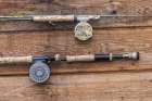Fishing poles on cabin wall at fishing camp on the Alagnak River, Alaska Art Print